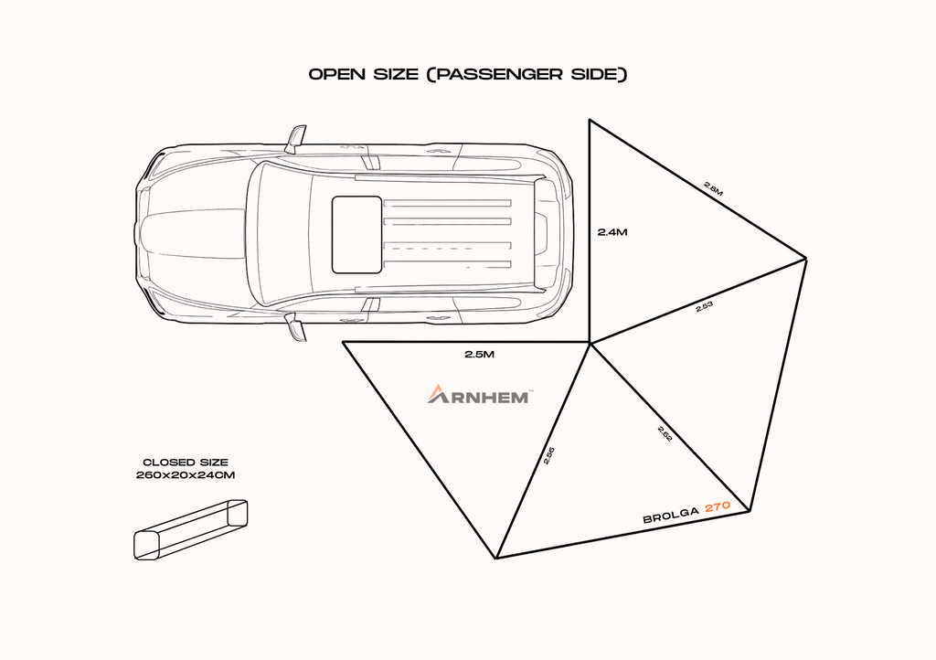 BROLGA 270 FREESTANDING AWNING