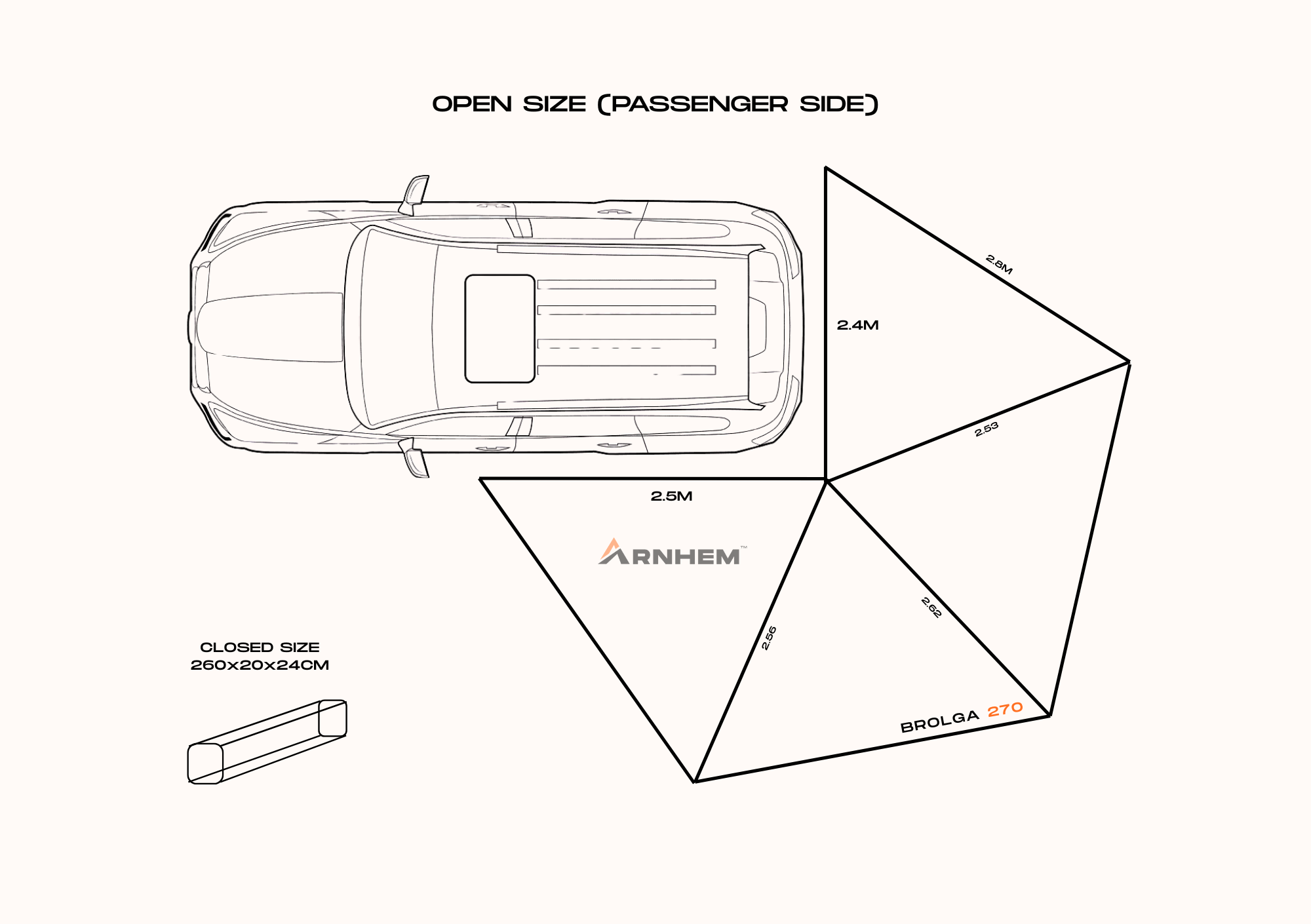 BROLGA 270 FREESTANDING AWNING