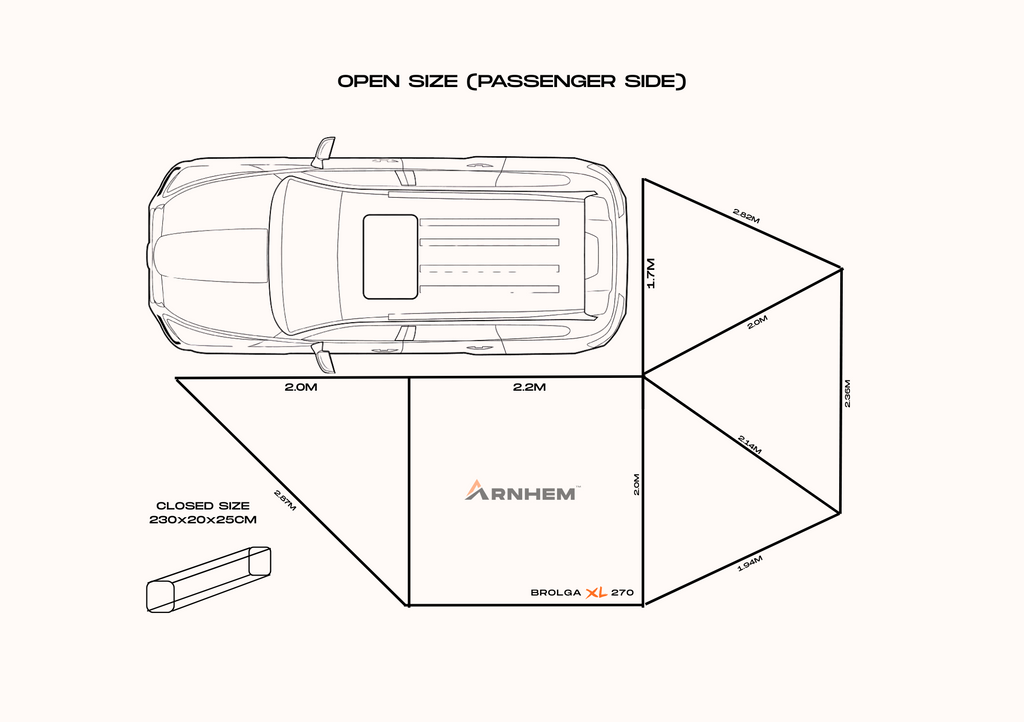 BROLGA 270 XL FREESTANDING AWNING