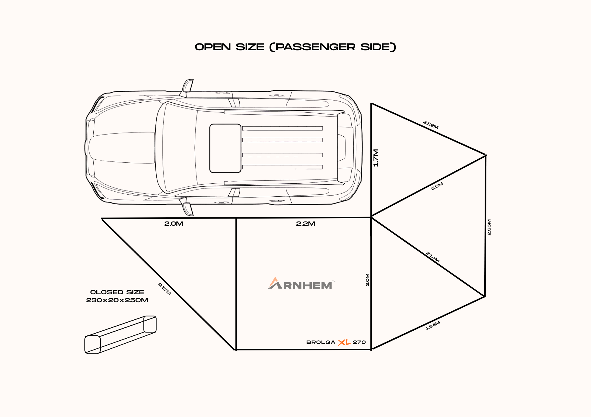 BROLGA 270 XL FREESTANDING AWNING