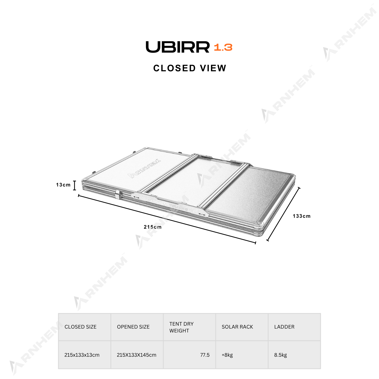 UBIRR 1.3 ROOFTOP TENT