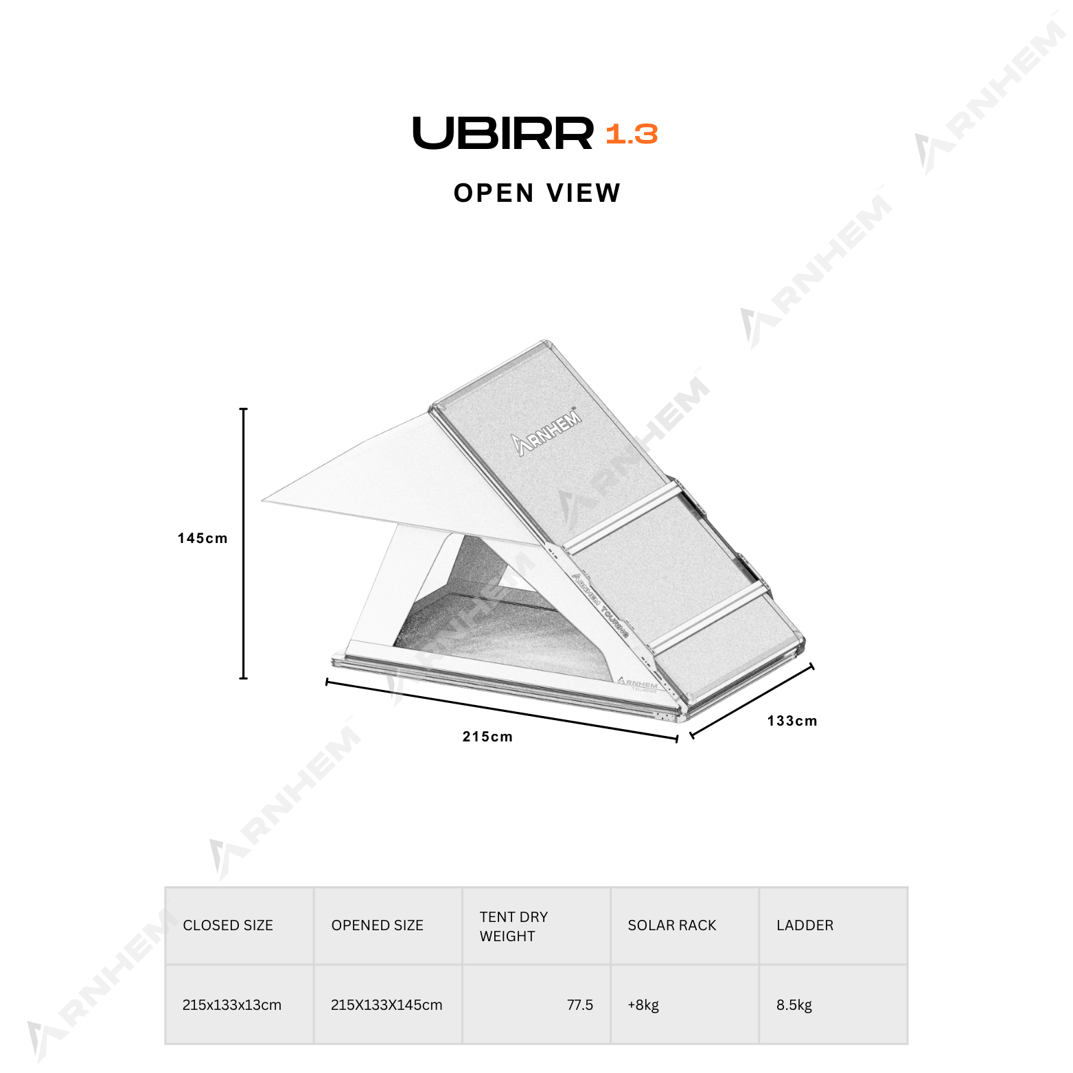 UBIRR 1.3 ROOFTOP TENT